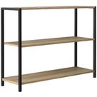 Estante Prateleira Industrial Nova Yorke De 3 Andares 90x30x72cm MDF Madeira Nogueira Metalão Prat-k