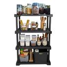 Estante Prateleira Modular Sapateira Multiuso 4 Andares 82x42x127cm Horiplast Com Pezinhos Branca Preta Suporta 100kg -