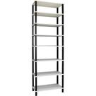 Estante Preta 8 Prateleiras Brancas Evolukit 72x26x221