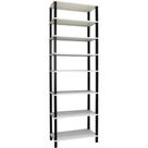 Estante Preta 8 Prateleiras Brancas Evolukit 72x26x221