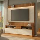 Estante Rack Home Painel Tv De Até 50 55 65 Polegadas Mármore com Ripado