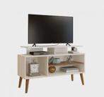 Estante Rack Lyon OffWhite Sala Star Pés de Madeira