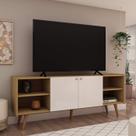 Estante Rack p/Tv até 50 Polegadas com Pés de Madeira Maciça 100% MDF 0578 Vértice Genialflex