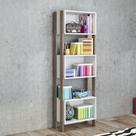 Estante Retrô com 3 Nichos - Branco/Rústico Estante Retrô com 3 Nichos - Branco/Rústico