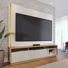 Estante Ripado Home Theater para Tv até 75 Polegadas com Led 2 Portas Jordão