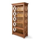 Estante Rústica com Prateleiras Detalhe X em Madeira Maciça - Natural