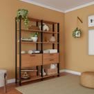 Estante Saboia 1 PT 2 GV Freijó e Preta 145 cm