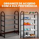 Estante sapateira organizadora 5 andares multiuso para 10 pares de sapatos resistente preta Estante sapateira organizadora 5 andares multiuso para 10 pares de sapatos resistente preta