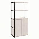 Estante Shelf 2 PT Carvalho Berlin e Preta 139 cm