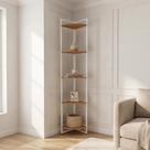Estante Torre de Canto Industrial 5 Prateleiras 202cm Canela/Branco Estante Torre de Canto Industrial 5 Prateleiras 202cm Canela/Branco