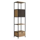 Estante York 180cm 1 Porta Estrutura Preto Fosco - Hanover