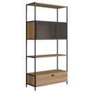 Estante York 180cm 2 Portas Estrutura Preto Fosco - Hanover