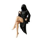 Estátua 3D De Rainha Gótica Com Manto Preto, Figura Sentada Assustadora, Escultura Para Estante,