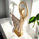 Estatua Bailarina Balé Dourada com Glitter Decoração Elegante Coisas Diferentes Para Casa