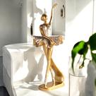 Estatua Bailarina Balé Dourada com Glitter Decoração Elegante Coisas Diferentes Para Casa Estatua Bailarina Balé Dourada com Glitter Decoração Elegante Coisas Diferentes Para Casa