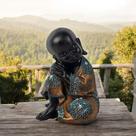 Estatua Buda Chines Sonhador Pensador Enfeite Decorativo Zen
