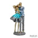 Estátua Casal com Bebê de Resina