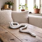 Estátua Cobra Serpente Escultura Decorativa Casa em Resina Dourado