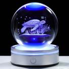 Estátua com decoração de tartaruga marinha Crystal Ball Light Movdyka