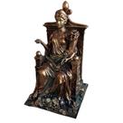 Estátua da Deusa da Riqueza, resina de 10 cm com decoração de moedas