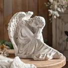 Estátua De Anjo Resina Retrô Europeia Grande 50x35x40