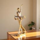 Estatua de Bailarina classica Dourado com glitter estatueta decorativa enfeite balé