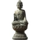 Estátua de Buda, figura vintage de resina de 15 polegadas, Buda sentado