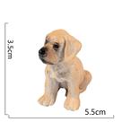 Estátua de cachorro de plástico, boneca de cachorro de simulação pintada à mão