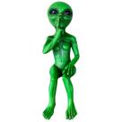 Estátua de decoração de jardim em resina alienígena verde 15,5 cm