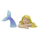 Estátua de decoração de jardim Sleeping Mermaid Resin 8,4-13,2 cm