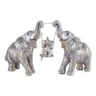 Estátua de elefante TOHLUCS, decoração em resina prateada