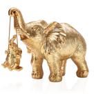 Estátua de elefante ZJ Whoest Gold Elephant Decor Resina 18x15cm