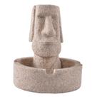 Estátua de escultura Cabeça de Moai da Ilha de Páscoa com cinzeiro 14cm
