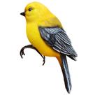 Estátua de escultura em resina para decoração de jardim, pássaro amarelo, 17 cm