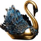 Estátua de escultura Luxury Swan Modern Resin 24 cm com acabamento dourado