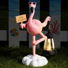 Estátua de Flamingo Solar WDS WONDROUS com LED para Área Externa