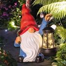 Estátua de gnomo de jardim halpssfm Luz solar de 12 cm à prova d'água Estátua de gnomo de jardim halpssfm Luz solar de 12 cm à prova d'água