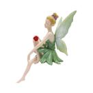 Estátua de jardim de resina colorida de fada sentada com rosa vermelha de 18 cm Estátua de jardim de resina colorida de fada sentada com rosa vermelha de 18 cm
