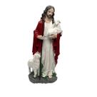 Estátua de Jesus Bom Pastor Religioso 30cm em resina