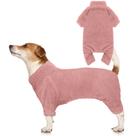 Estátua de pijama para cães, gola alta felpuda, quente e aconchegante para cães de médio porte
