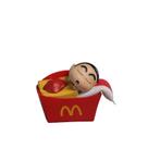Estátua de PVC Shinnosuke dormindo na caixa de batatas fritas do McDonald's de 6 cm