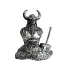 Estátua de resina do deus nórdico Thor 14,5 cm com martelo Mjölnir