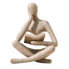 Estátua Decor Thinker UTTCMK Estante de livros Reading Thinker Beige