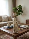 Estátua Decorativa Gato Floral Decoração Arte Própria 40 Cm! Branco Com Detalhes Estátua Decorativa Gato Floral Decoração Arte Própria 40 Cm! Branco Com Detalhes