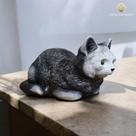 Estátua Decorativa Gato Preto Gesso 32 cm Repelente para Espanta Pássaros AVB DECOR
