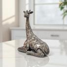 Estátua Decorativa Girafa Savana 31 Cm Gesso Premium Cinza VÁRIAS VARIEDADES