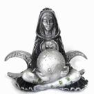 Estátua Deusa Gaia Mãe Terra Triluna Wicca 13cm - Preto