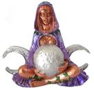 Estátua Deusa Gaia Mãe Terra Triluna Wicca Bronze 13cm - Lilás com Azul