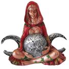 Estátua Deusa Gaia Mãe Terra Triluna Wicca Bronze 13cm - Vermelho com Dourado