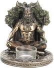 Estátua do Deus Celta Cernunnos 13,5 cm com resina de suporte de vela